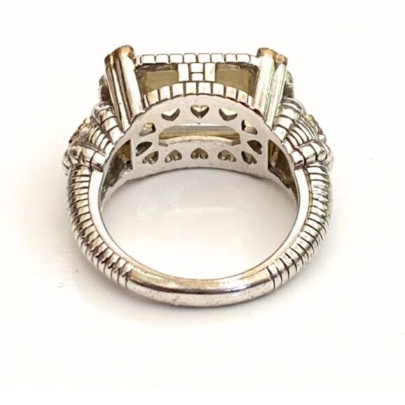 Judith Ripka JR Two 18K and Sterling Canary Crystal Ring - Picture 3 of 7